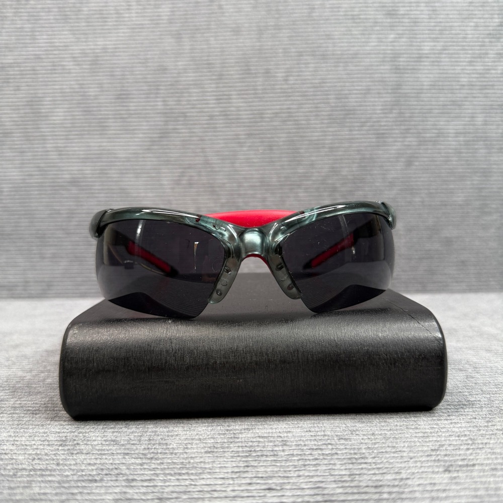 Pro-Grind 2001 Wrap Around‎ Sports Sunglasses Charcoal Red Semi-Rimless Tinted